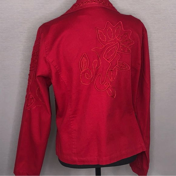 New Direction Embellished Red Jacket. SZ M - Picture 5 of 6